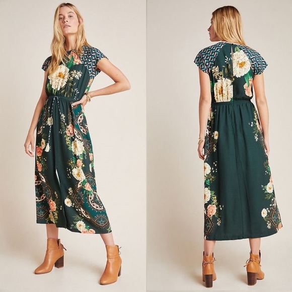 Anthropologie Dresses & Skirts - Anthropologie | Farm Rio Emerald Maxi Dress Sz XS